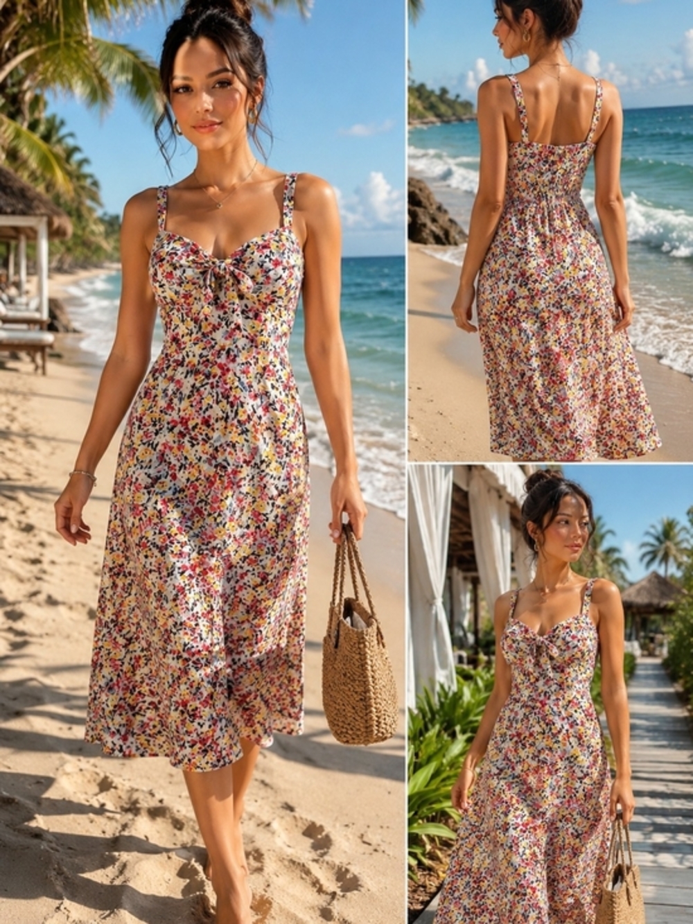 julia jordan Floral Midi Dress in Multicolor